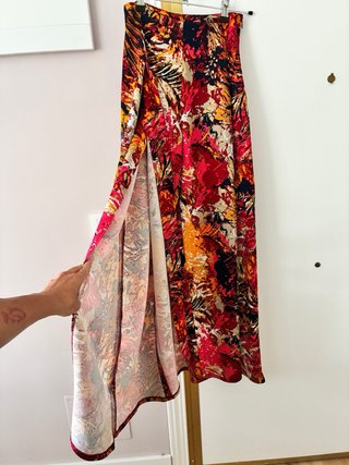 Conjunto Top y Pantalón Estampado Estilo 70s