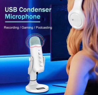 Micrófono Condensador Haomuren Blanco