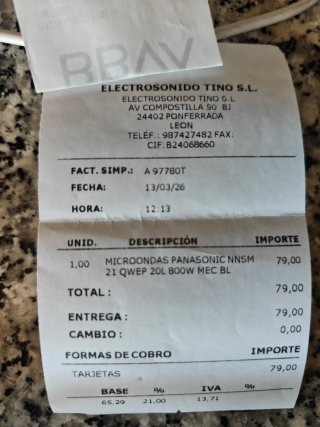 Microondas Panasonic NN-SM21QW Blanco
