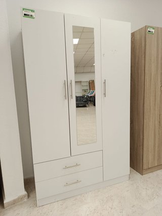 Armario Blanco 3 Puertas con Espejo