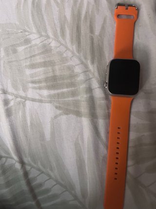 Reloj Inteligente Naranja y Plateado