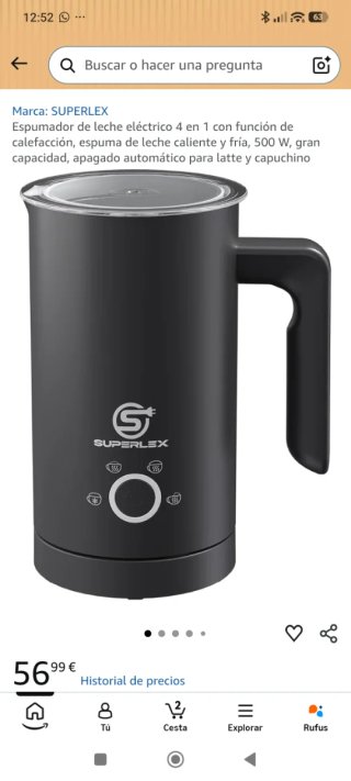 Espumador de Leche SUPERLEX 600ml 4 en 1