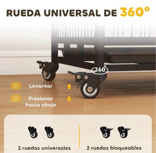 Jaula para perros PawHut con ruedas