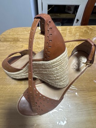 Sandalias cuña Ralph Lauren piel marrón