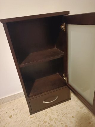 Mueble auxiliar madera con espejo y cajón y espejo