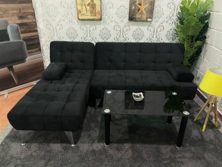 Sofá Cama Chaise Longue Negro 198cm