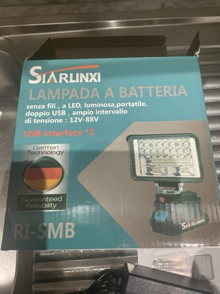 Lampada portatile a batteria 2 USB