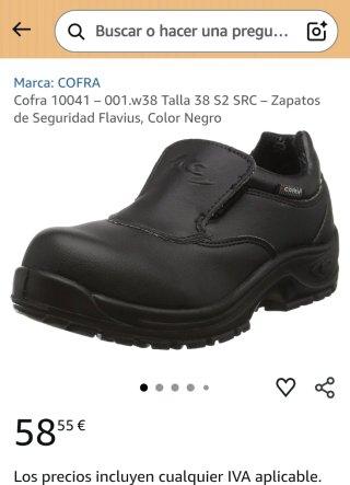 Zapatos de seguridad COFRA Talla 39