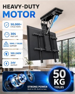 Soporte TV Techo Motorizado 50-90