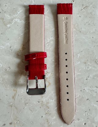 Correa de piel para reloj roja