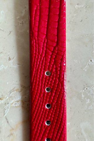 Correa de piel para reloj roja