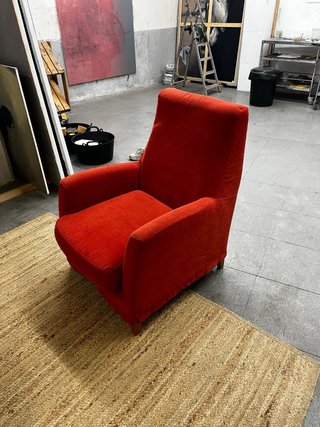 Butaca salón naranja/rojo mullida
