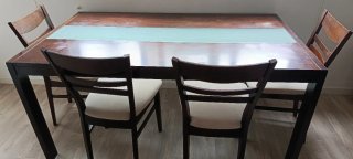 Mesa comedor + 4 sillas madera