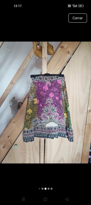 Falda midi hippie vintage multicolor