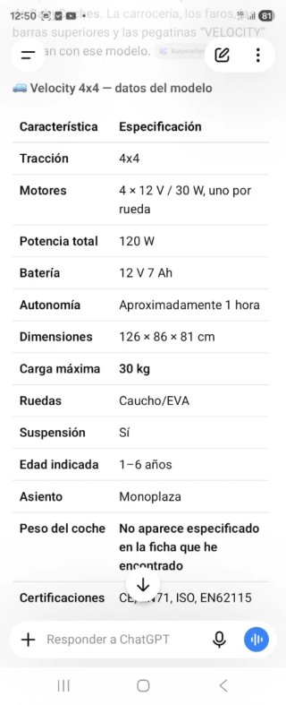 Coche eléctrico infantil 4x4