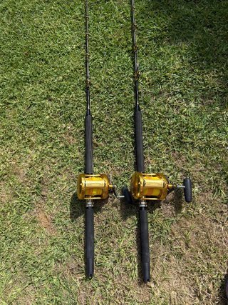 2 Carretes Penn International 50VSW + Cañas Shiman
