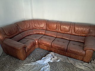 Sofá esquinero modular de piel