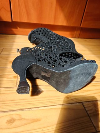 Botines de tacón negros talla 38