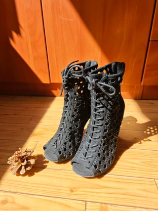 Botines de tacón negros talla 38