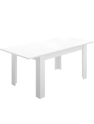 Mesa de comedor blanca de madera lacada