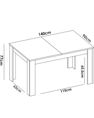 Mesa de comedor blanca de madera lacada