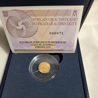 Moneda 20 Euro España 2017 Oro Casa de Asturias