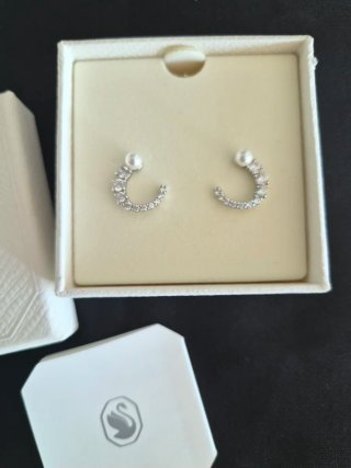 Pendientes Swarovski Luna Circonitas y Perla