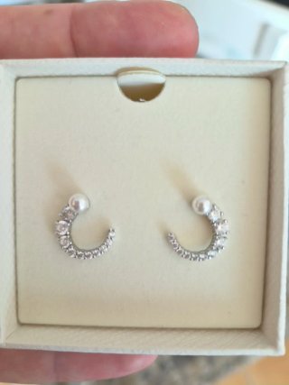 Pendientes Swarovski Luna Circonitas y Perla