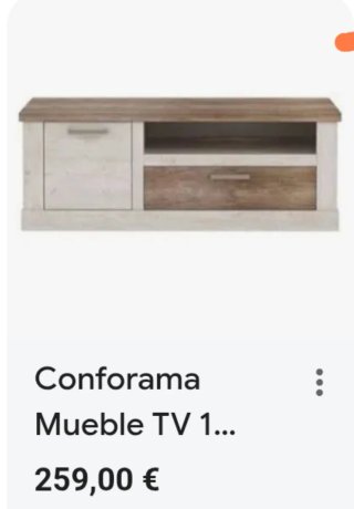 Mueble TV madera estilo rústico con balda a juego