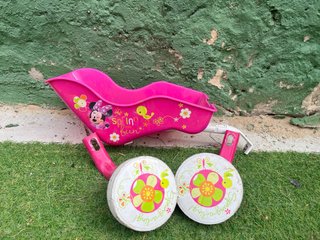 Ruedines bici Minnie Mouse e porta bebè