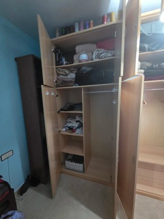 Armario ropero modular madera beige