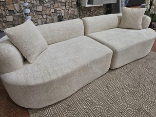 Sofá modular beige de tela