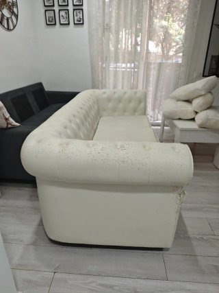 Sofá blanco Chester usado