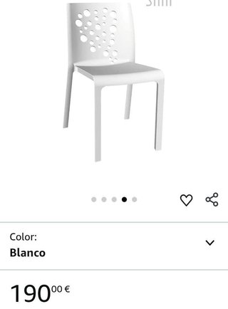 Juego 5 Sillas Jardín Cocktail Plástico Blanco