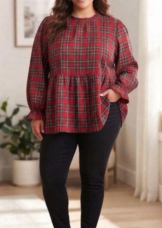 Blusa Tartán Talla Grande 7XL