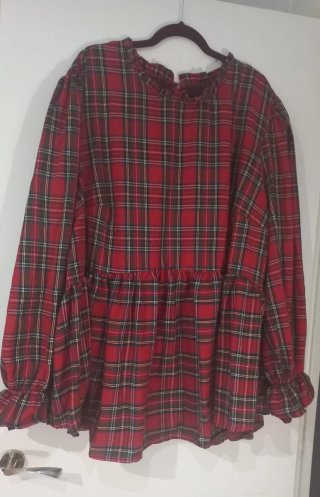 Blusa Tartán Talla Grande 7XL