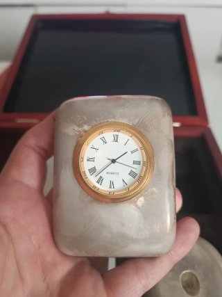 Elegante juego escritorio madera y metal