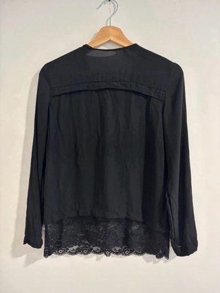 Camisa Zara Negra Encaje