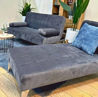 Sofá Cama Chaise Longue Gris 198cm