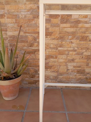 Escritorio Ikea Metal Cristal Blanco