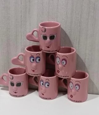 Set 6 tazzine 3D faccine