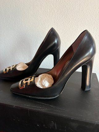 Dolce & Gabbana Scarpe Tacco Nero Oro