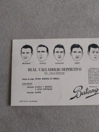 Cromos R. Valladolid 1954 Chocolate Batanga