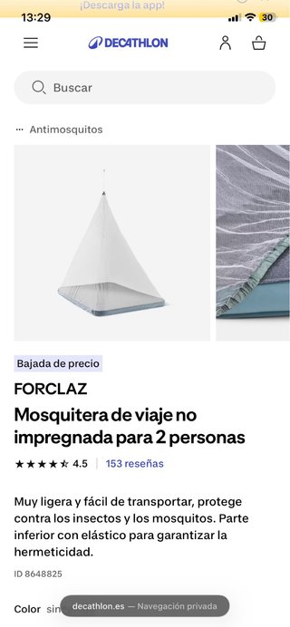 Mosquitera Decathlon Forclaz 2 personas