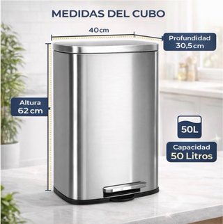 Cubo de basura 50L metálico