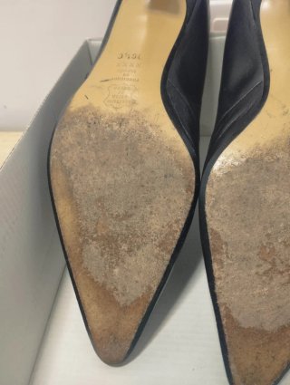 Scarpe da sera nere in pelle con tacco