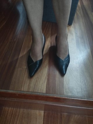 Scarpe da sera nere in pelle con tacco
