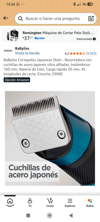 Cortapelos BaByliss Japanese Steel E990E