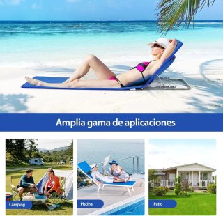 Tumbona Esterilla de Playa con Respaldo Plegable