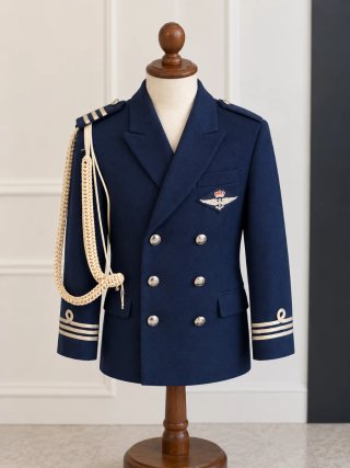 Traje de Comunión Azul Marino con Detalles Dorados